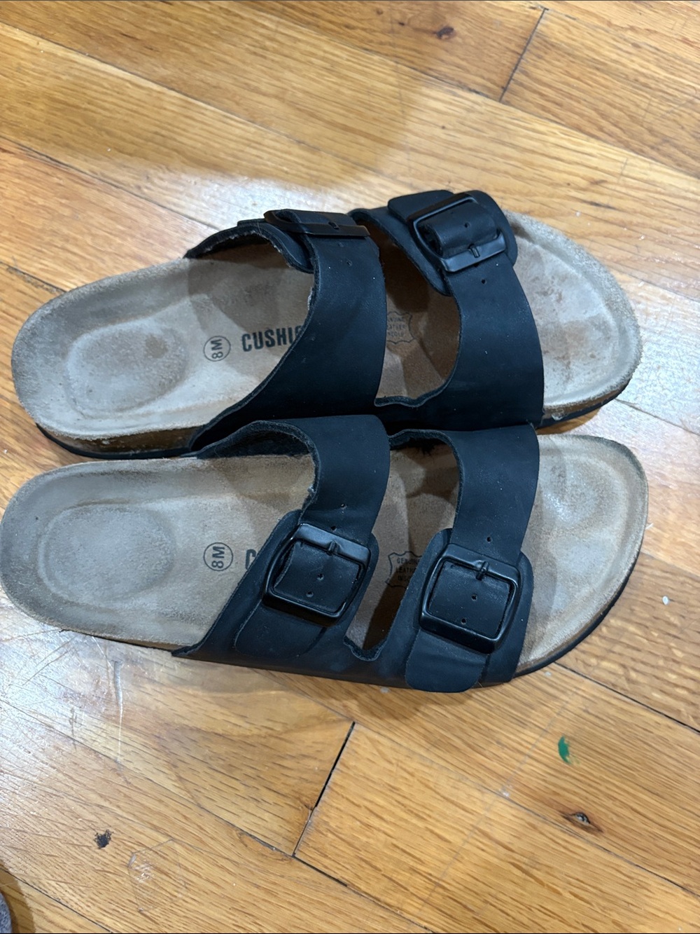 Women’s Black Double-Buckle Comfort Sandals